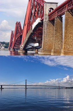 Pictures of the two Forth bridges