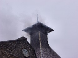 Picture of the kiln smoking