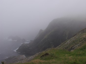 Picture of cliffs in the fog